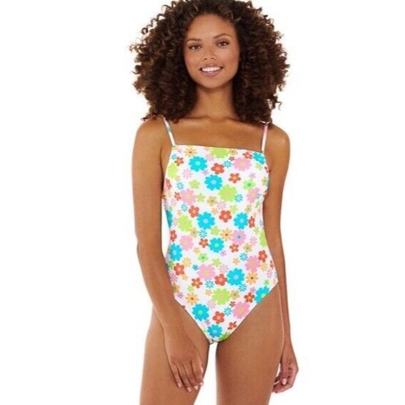 NINETY NINE Degrees 90’s Y2K Ditzy Floral One Piece Open Back Swimsuit Small - Picture 2 of 10